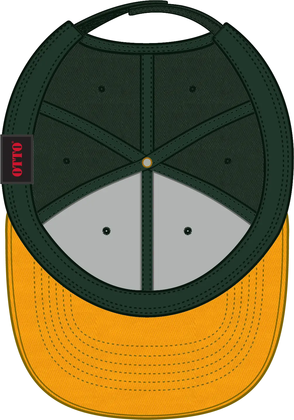 Otto 19-536 6 Panel Low Profile Baseball Cap - Gld/dk.grn/dk.grn