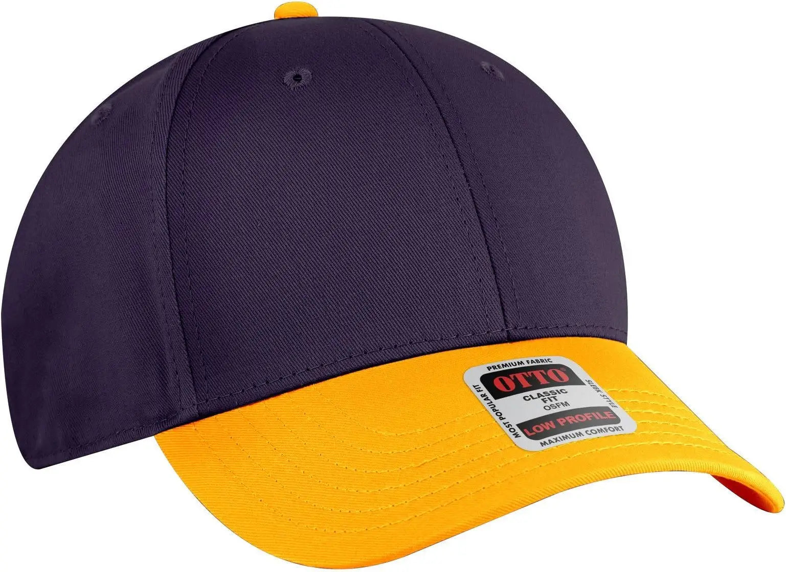 Otto 19-536 6 Panel Low Profile Baseball Cap - Gld/pur/pur