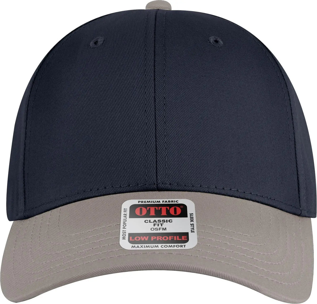 Otto 19-536 6 Panel Low Profile Baseball Cap - Gry/nvy/nvy