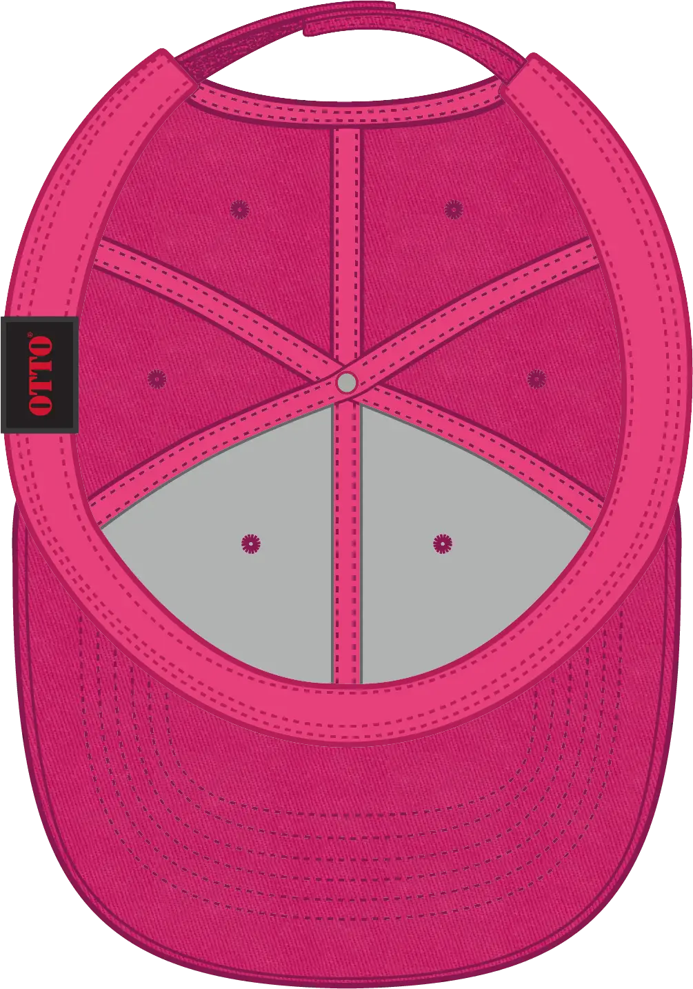 Otto 19-536 6 Panel Low Profile Baseball Cap - Hot Pink - 1/2’’ - 7 5/8’’