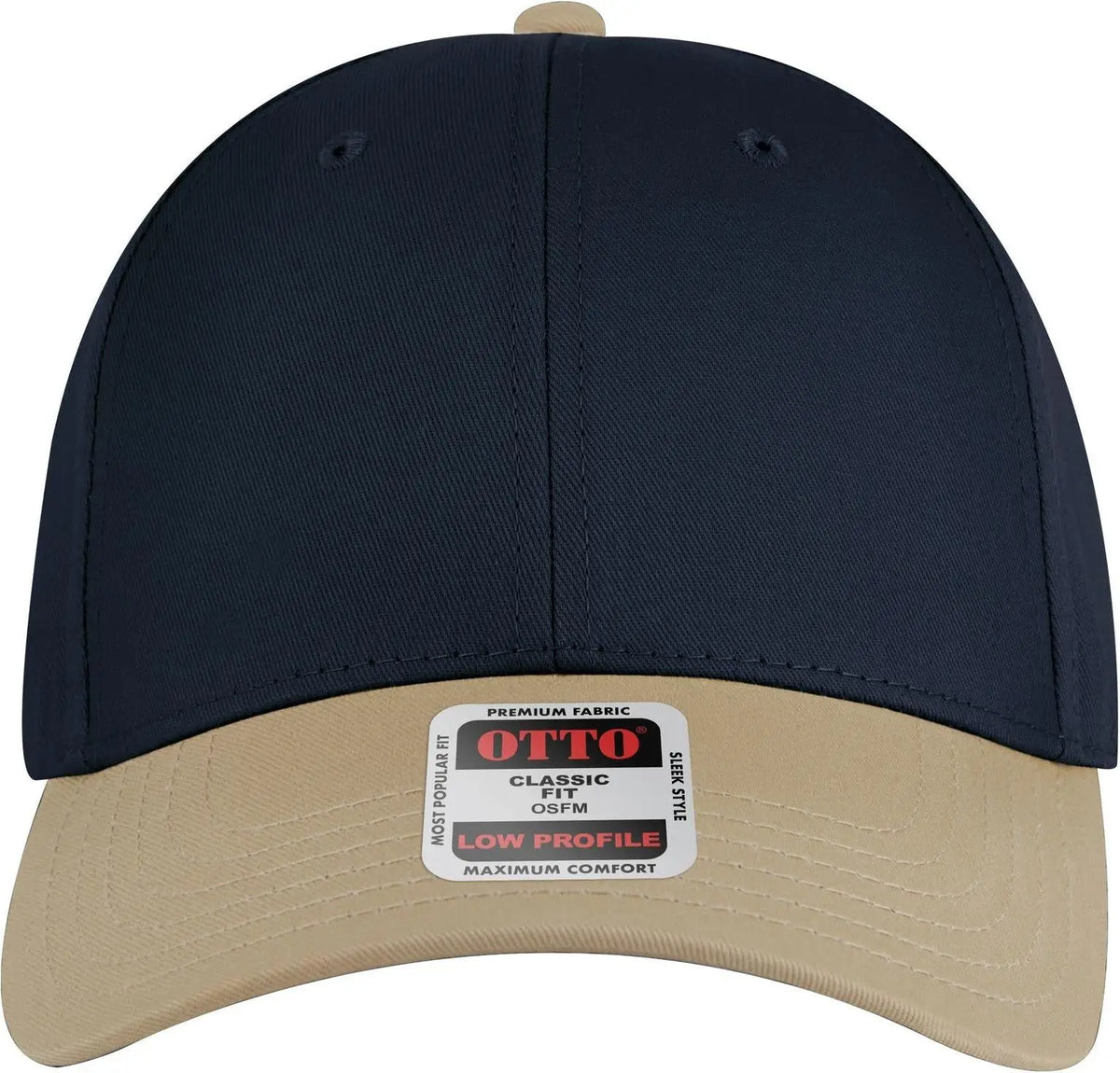 Otto 19-536 6 Panel Low Profile Baseball Cap - Kha/nvy/nvy - 1/2’’ - 7 5/8’’