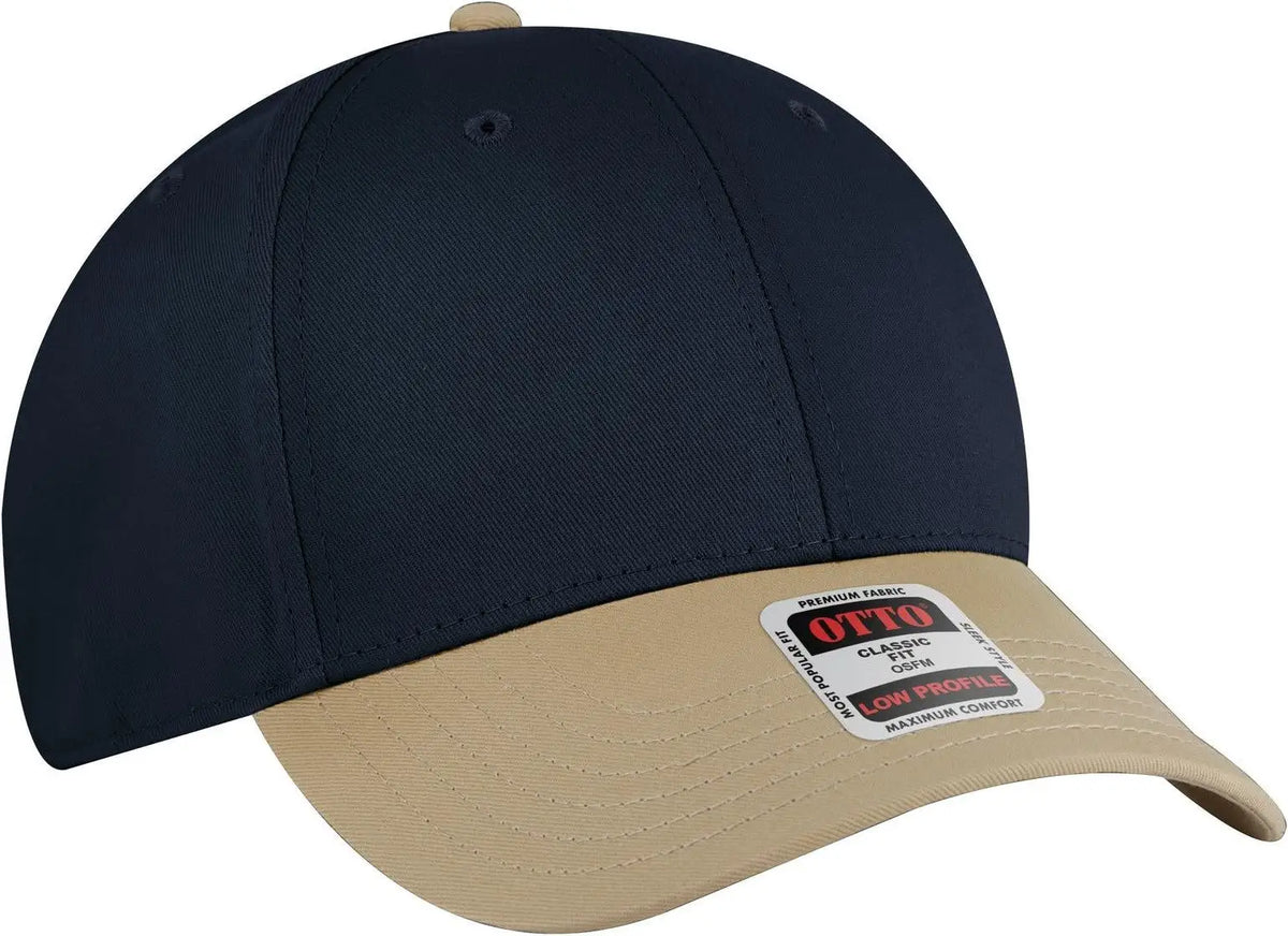 Otto 19-536 6 Panel Low Profile Baseball Cap - Kha/nvy/nvy - 1/2’’ - 7 5/8’’