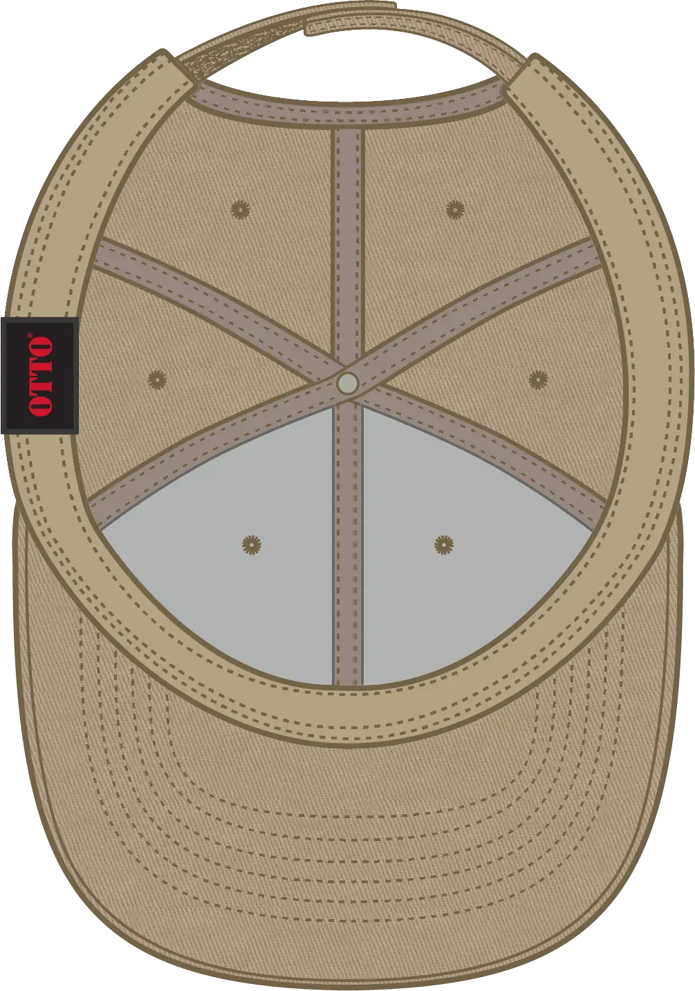 Otto 19-536 6 Panel Low Profile Baseball Cap - Khaki - 1/2’’ - 7 5/8’’