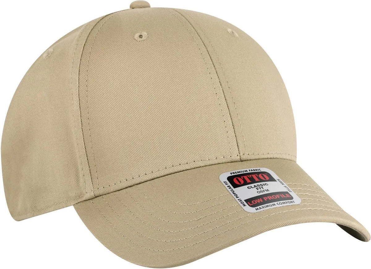 Otto 19-536 6 Panel Low Profile Baseball Cap - Khaki - 1/2’’ - 7 5/8’’