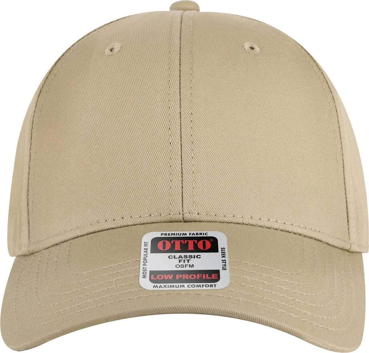 Otto 19-536 6 Panel Low Profile Baseball Cap - Khaki - 1/2’’ - 7 5/8’’