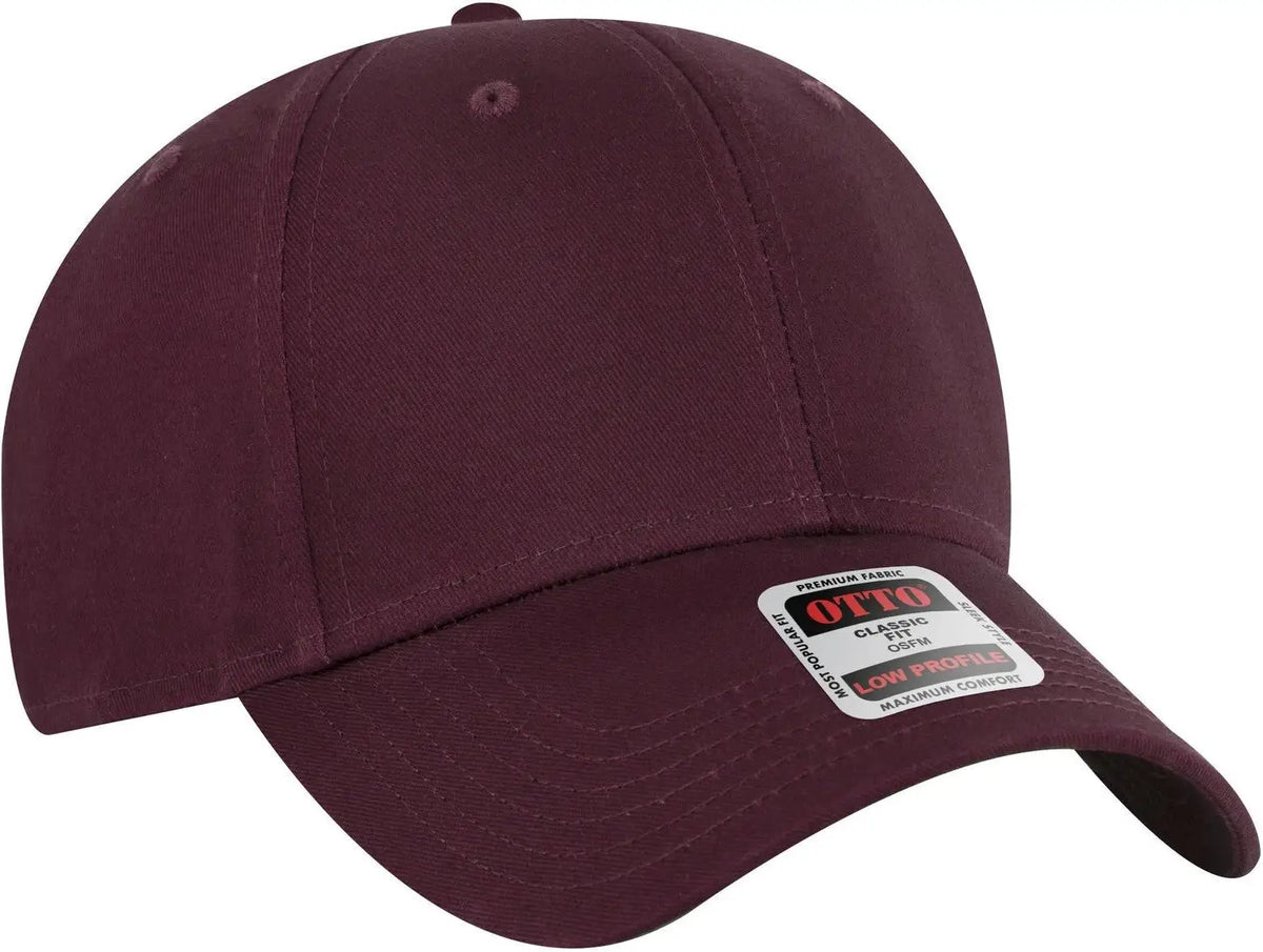 Otto 19-536 6 Panel Low Profile Baseball Cap - Maroon - 1/2’’ - 7 5/8’’