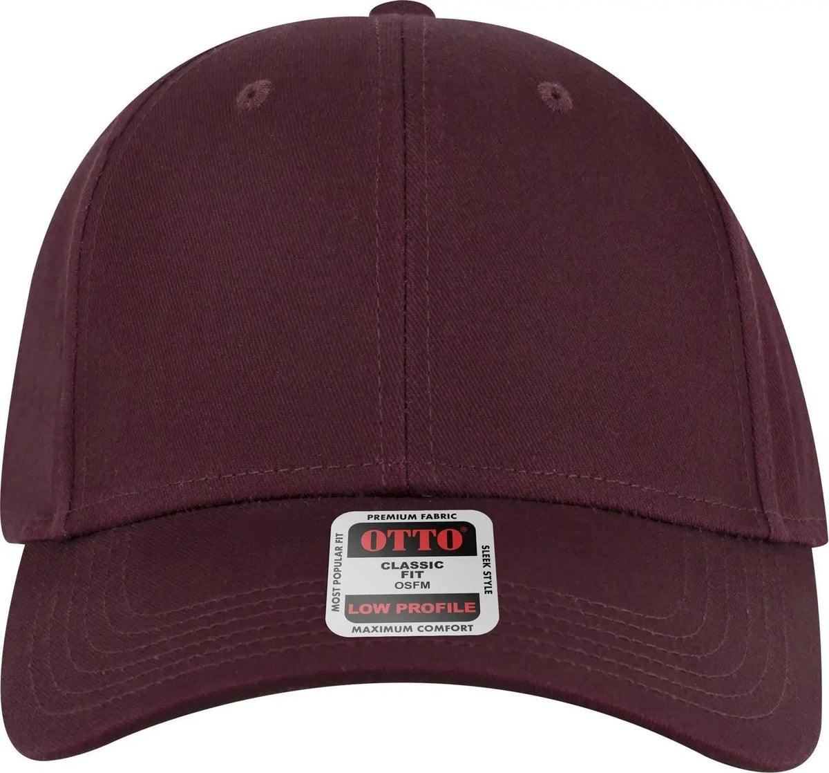 Otto 19-536 6 Panel Low Profile Baseball Cap - Maroon - 1/2’’ - 7 5/8’’