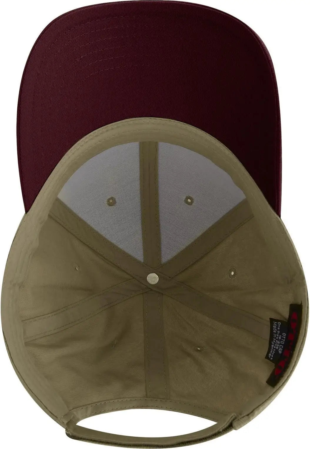 Otto 19-536 6 Panel Low Profile Baseball Cap - Mrn/kha/kha - 1/2’’ - 7 5/8’’
