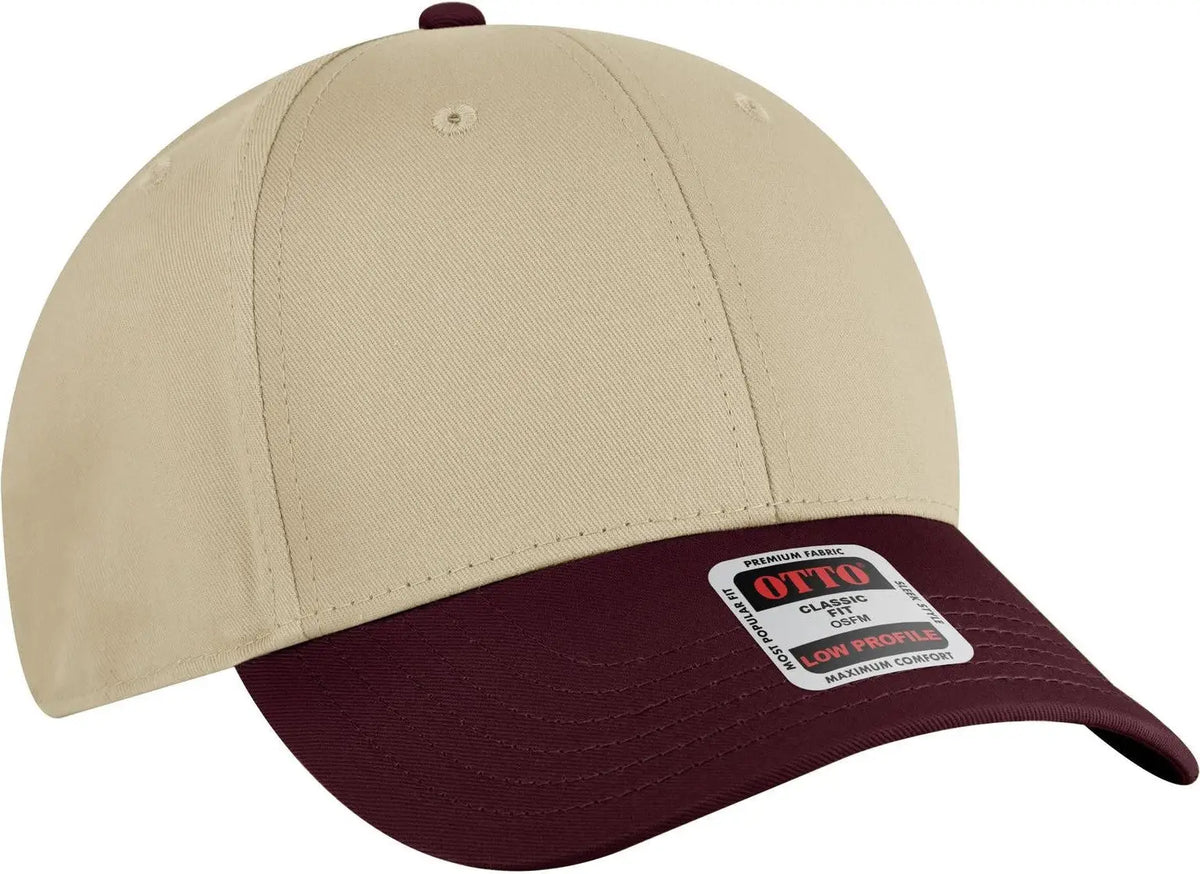 Otto 19-536 6 Panel Low Profile Baseball Cap - Mrn/kha/kha - 1/2’’ - 7 5/8’’