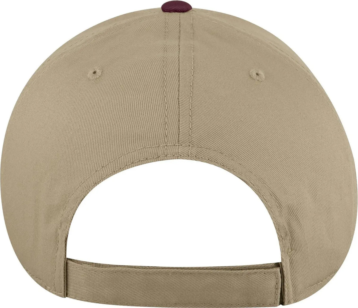 Otto 19-536 6 Panel Low Profile Baseball Cap - Mrn/kha/kha - 1/2’’ - 7 5/8’’