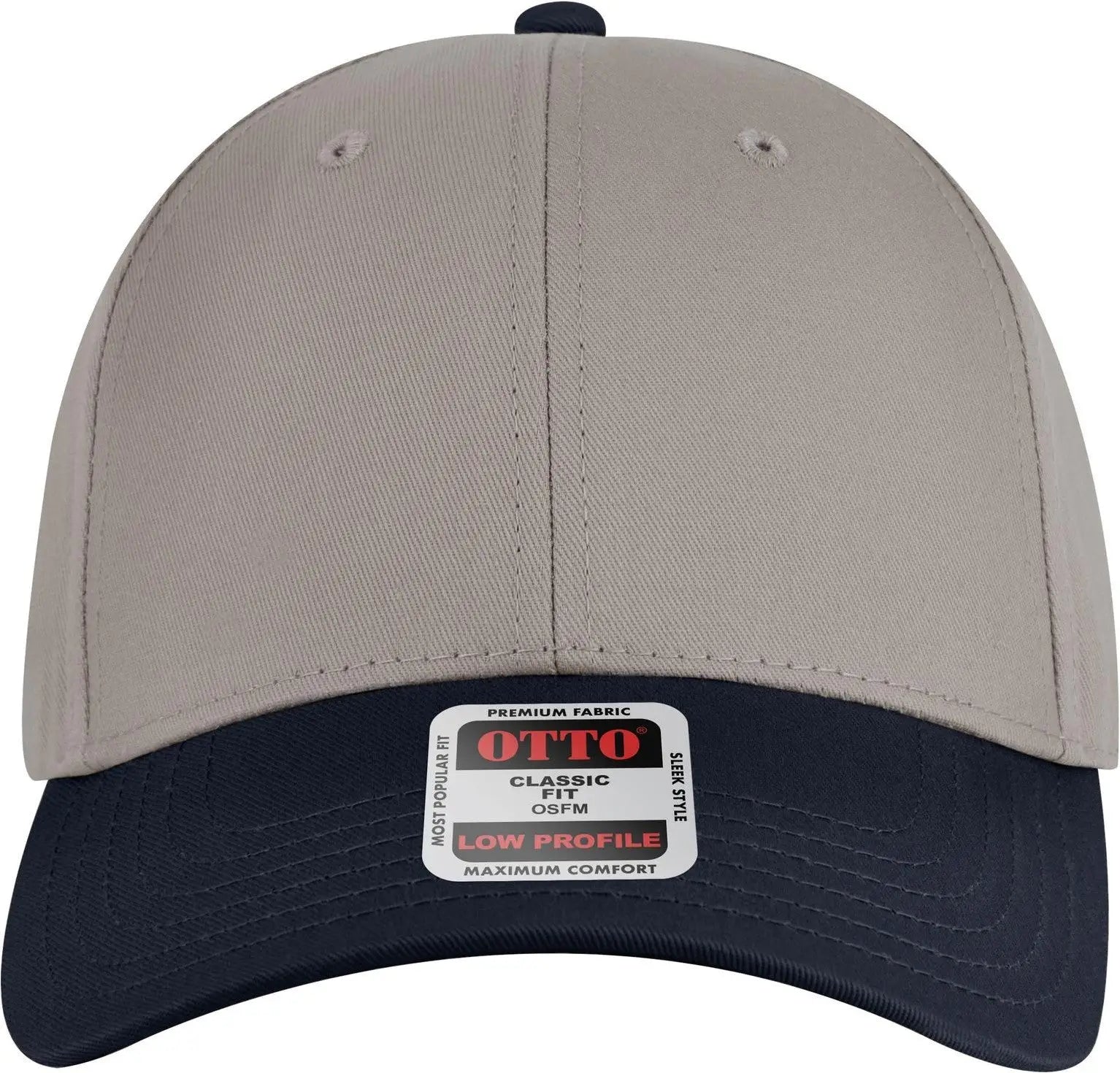 Otto 19-536 6 Panel Low Profile Baseball Cap - Nvy/gry/gry - 1/2’’ - 7 5/8’’