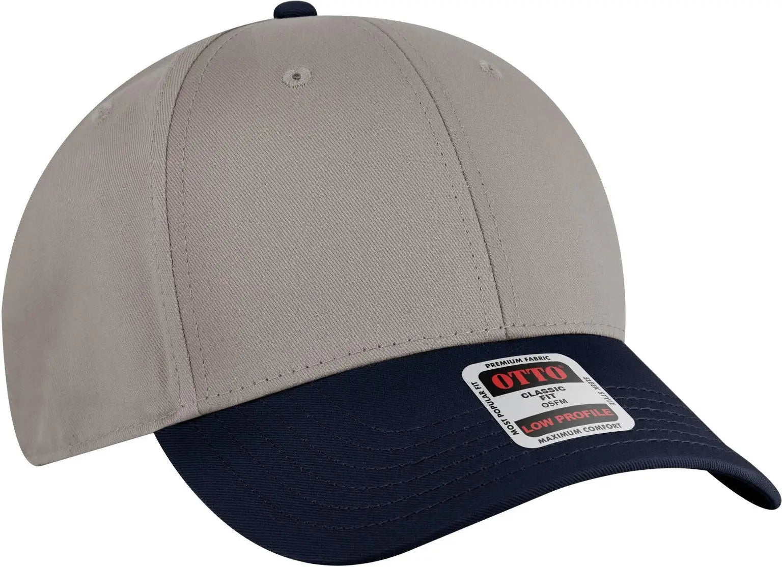 Otto 19-536 6 Panel Low Profile Baseball Cap - Nvy/gry/gry