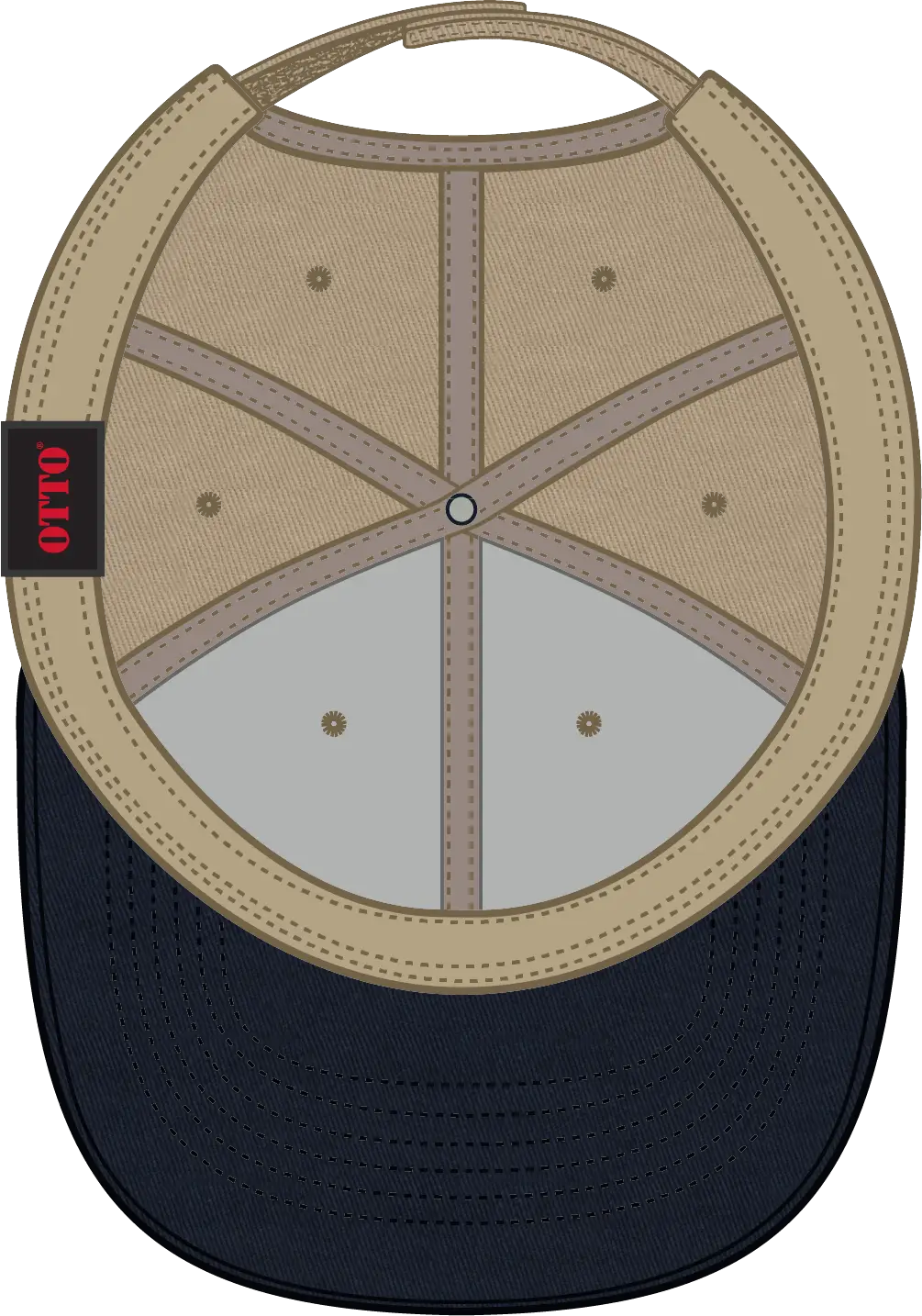 Otto 19-536 6 Panel Low Profile Baseball Cap - Nvy/kha/kha - 1/2’’ - 7 5/8’’
