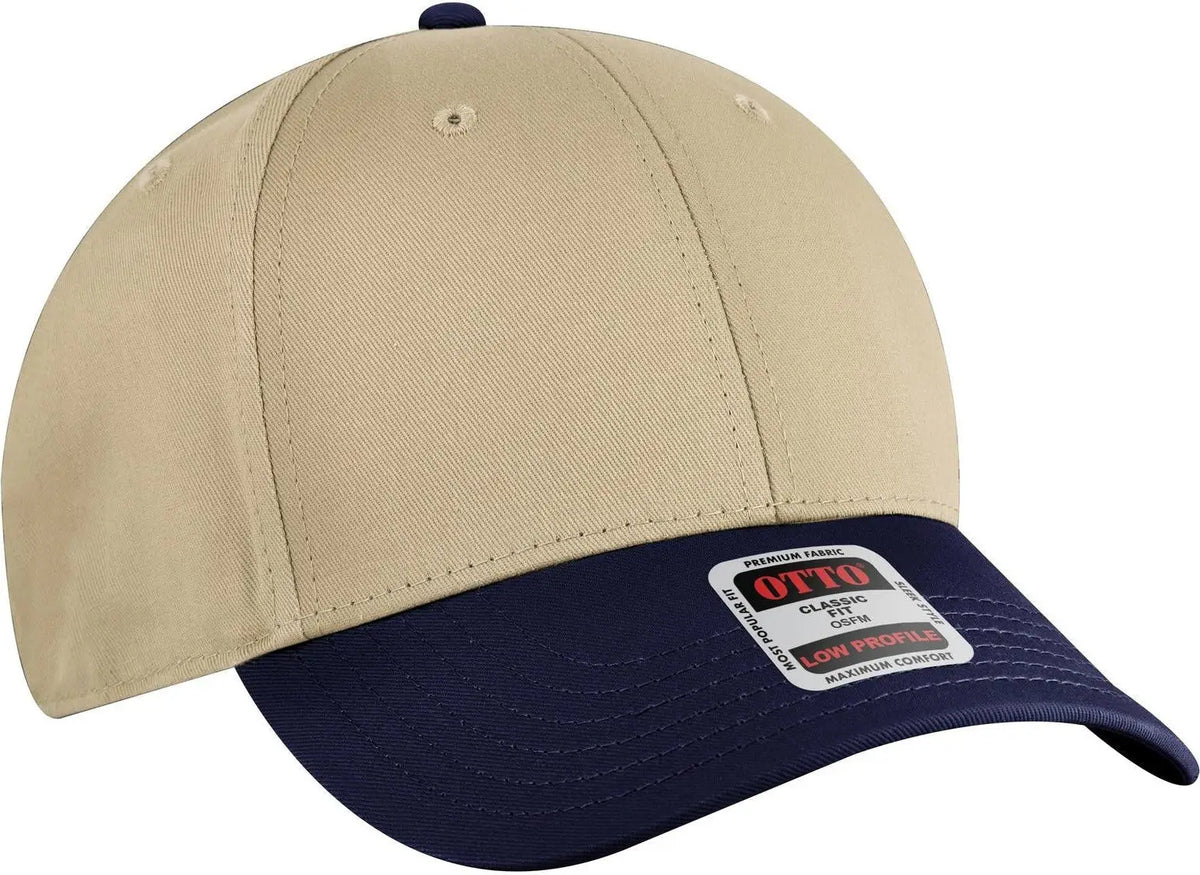Otto 19-536 6 Panel Low Profile Baseball Cap - Nvy/kha/kha - 1/2’’ - 7 5/8’’