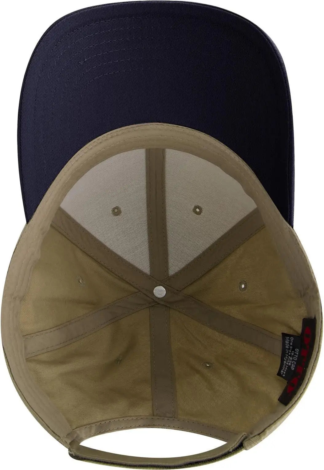 Otto 19-536 6 Panel Low Profile Baseball Cap - Nvy/kha/kha - 1/2’’ - 7 5/8’’