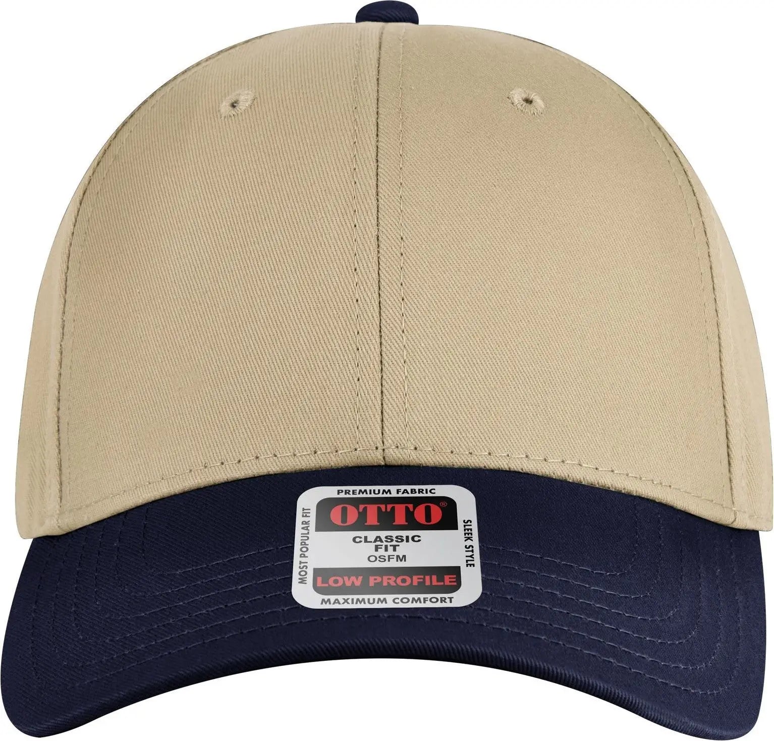 Otto 19-536 6 Panel Low Profile Baseball Cap - Nvy/kha/kha - 1/2’’ - 7 5/8’’