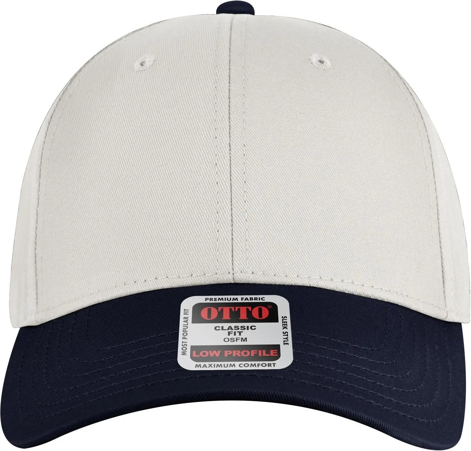 Otto 19-536 6 Panel Low Profile Baseball Cap - Nvy/wht/wht - 1/2’’ - 7 5/8’’