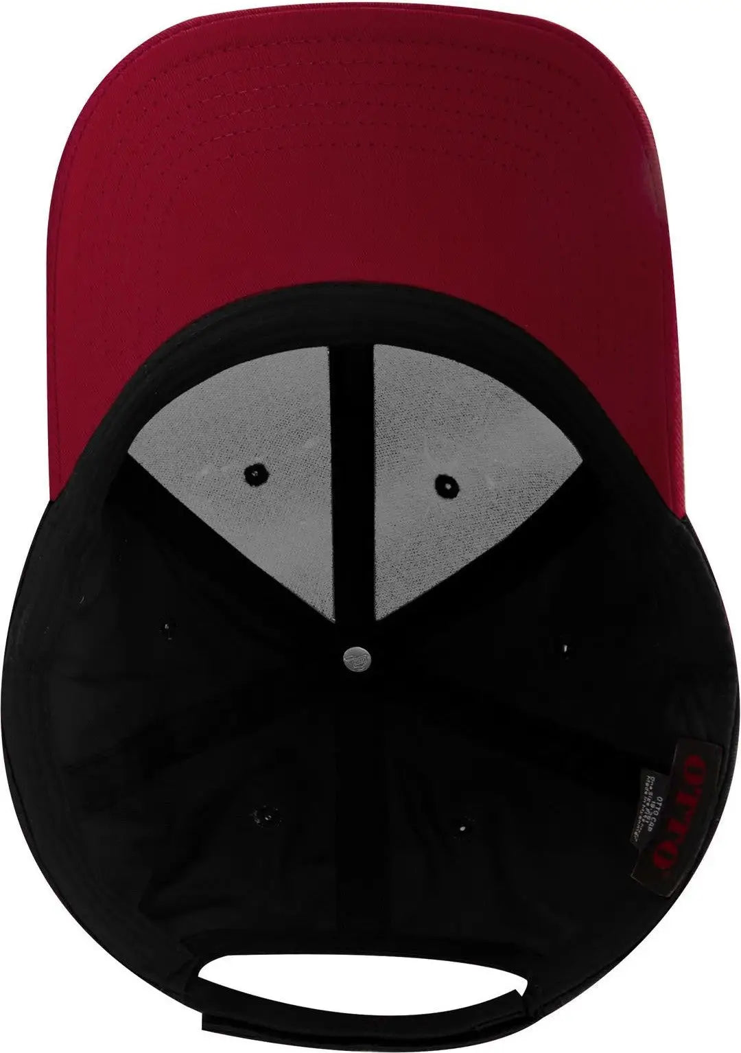 Otto 19-536 6 Panel Low Profile Baseball Cap - Red/blk/blk - 1/2’’ - 7 5/8’’