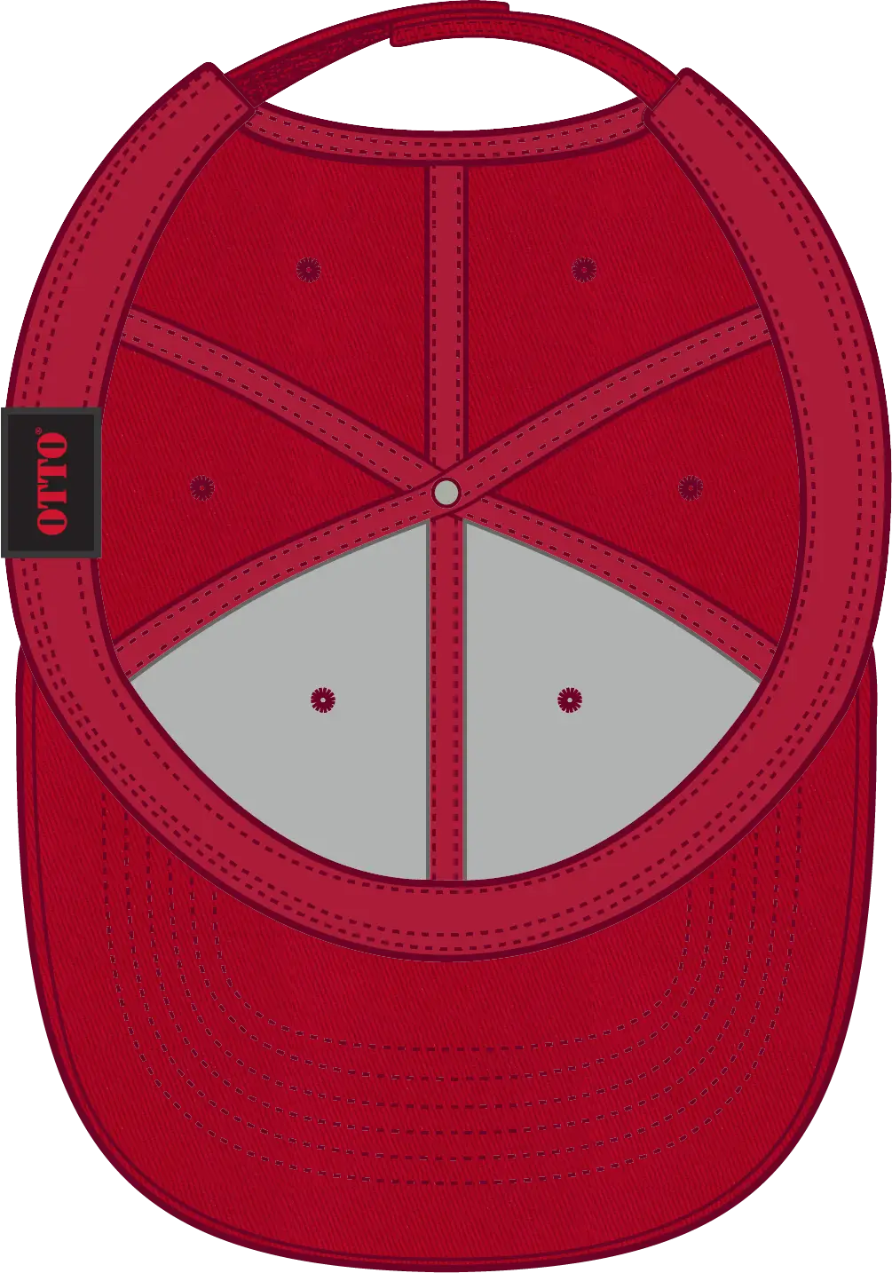 Otto 19-536 6 Panel Low Profile Baseball Cap - Red