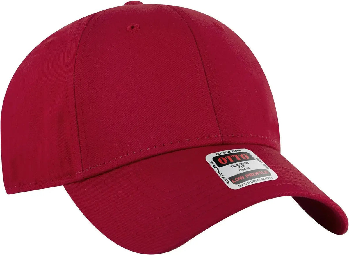 Otto 19-536 6 Panel Low Profile Baseball Cap - Red