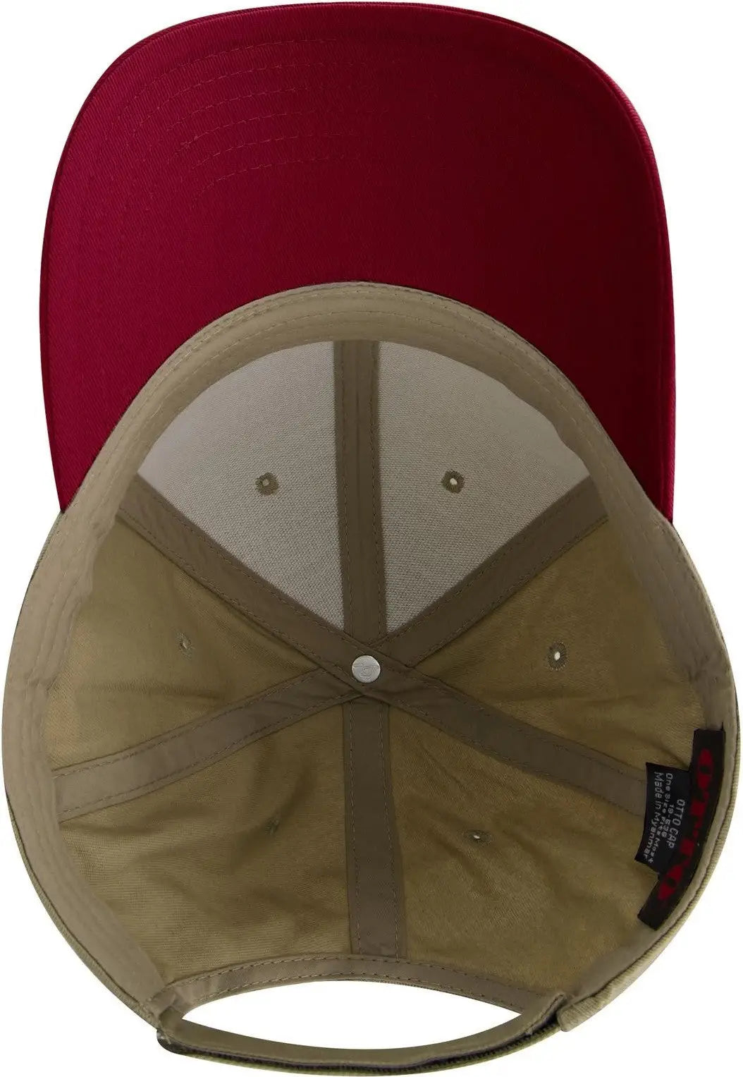 Otto 19-536 6 Panel Low Profile Baseball Cap - Red/kha/kha - 1/2’’ - 7 5/8’’