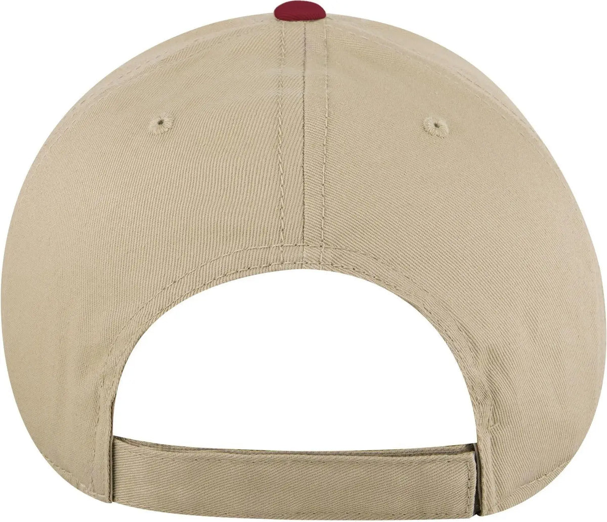Otto 19-536 6 Panel Low Profile Baseball Cap - Red/kha/kha - 1/2’’ - 7 5/8’’