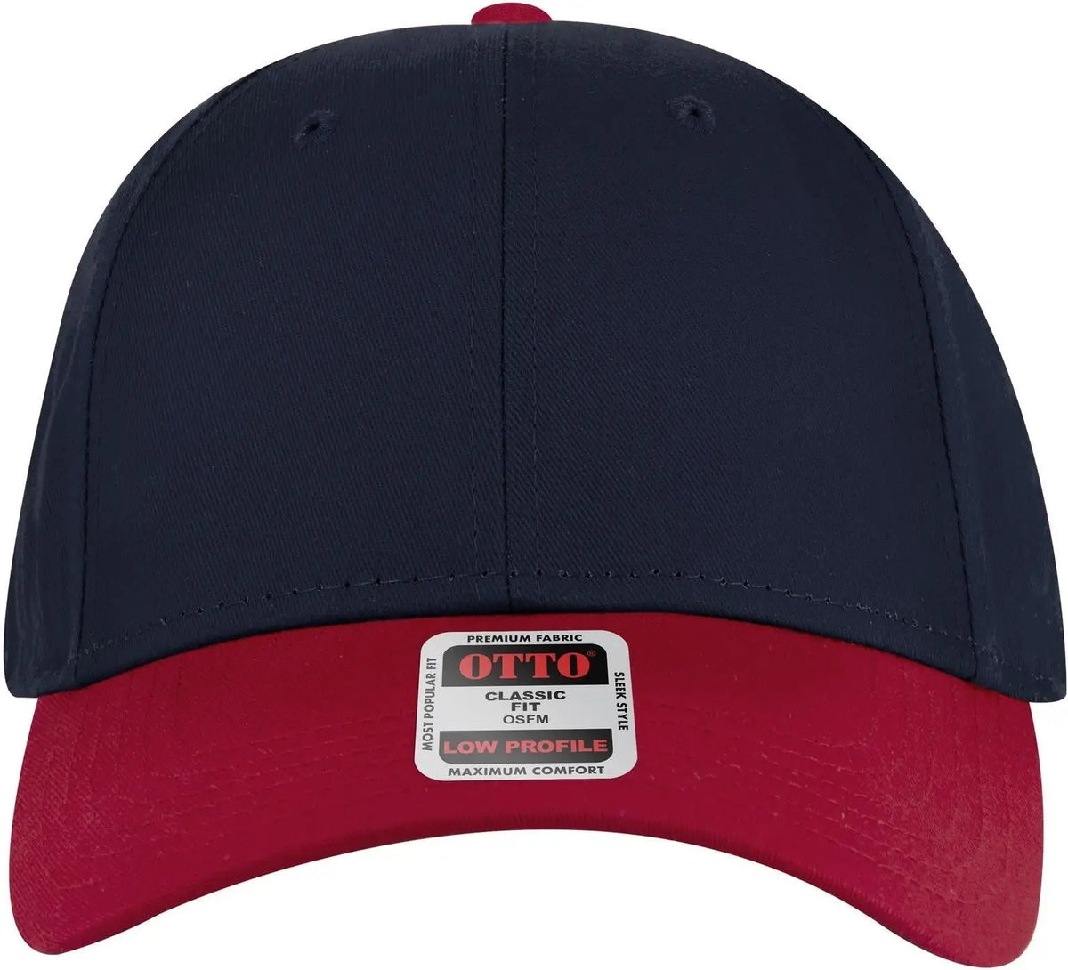 Otto 19-536 6 Panel Low Profile Baseball Cap - Red/nvy/nvy - 1/2’’ - 7 5/8’’