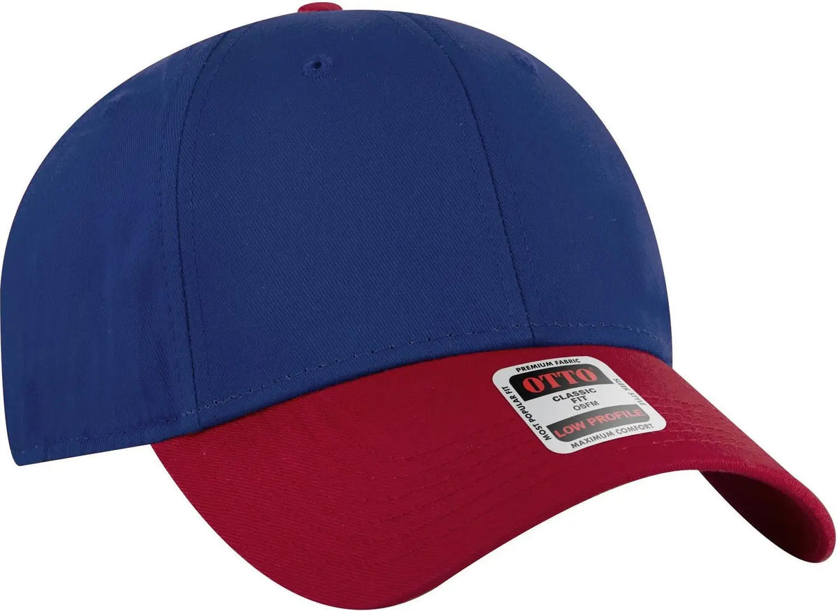 Otto 19-536 6 Panel Low Profile Baseball Cap - Red/ryl/ryl - 1/2’’ - 7 5/8’’