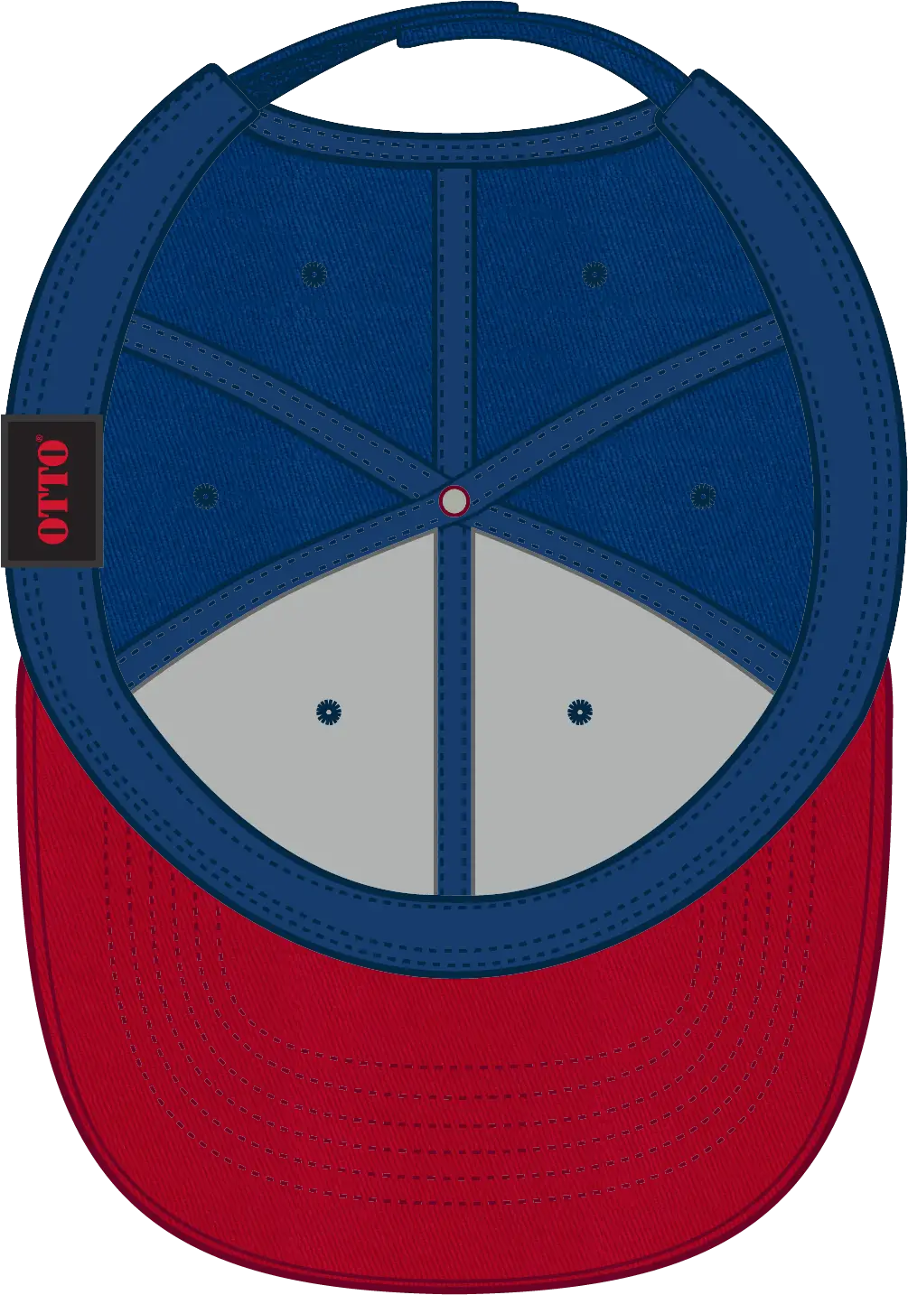 Otto 19-536 6 Panel Low Profile Baseball Cap - Red/ryl/ryl - 1/2’’ - 7 5/8’’