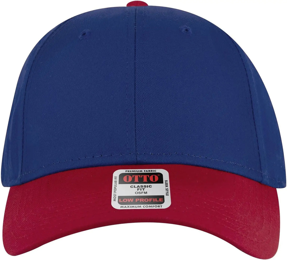 Otto 19-536 6 Panel Low Profile Baseball Cap - Red/ryl/ryl - 1/2’’ - 7 5/8’’