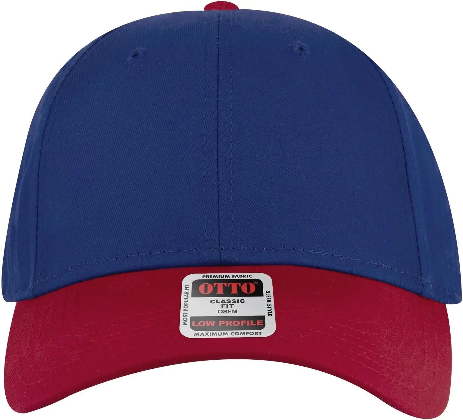 Otto 19-536 6 Panel Low Profile Baseball Cap - Red/ryl/ryl - 1/2’’ - 7 5/8’’