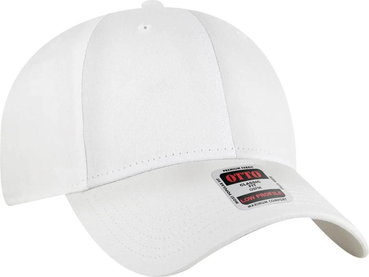 Otto 19-536 6 Panel Low Profile Baseball Cap - White - 1/2’’ - 7 5/8’’
