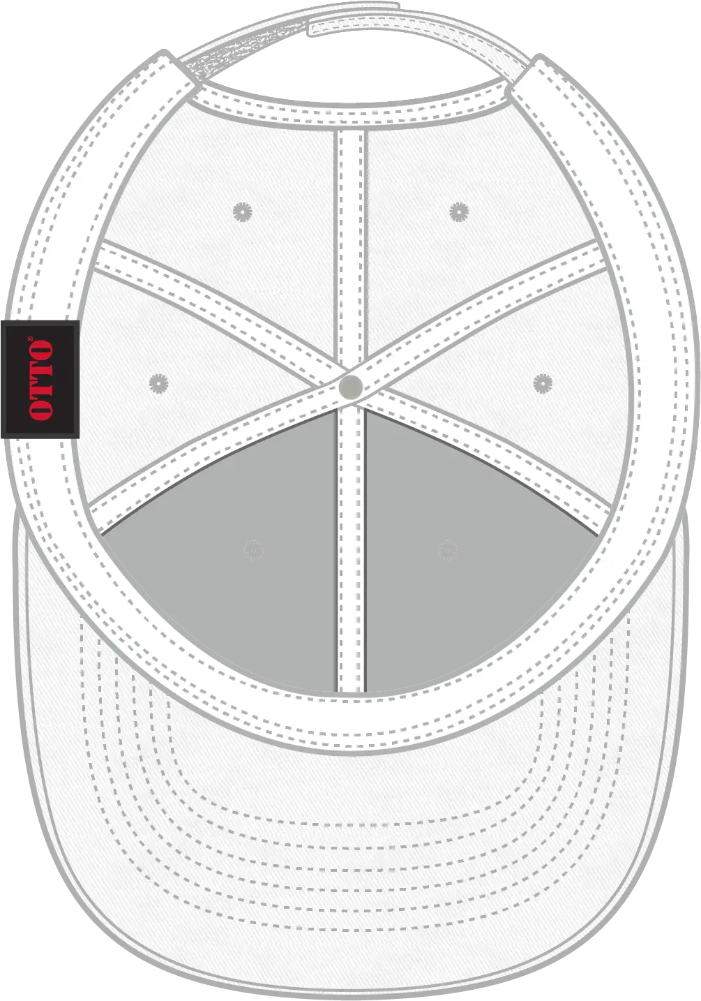 Otto 19-536 6 Panel Low Profile Baseball Cap - White - 1/2’’ - 7 5/8’’