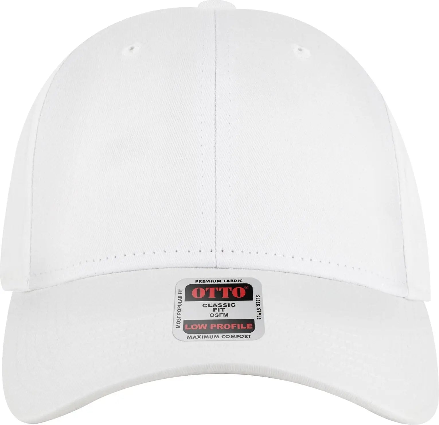 Otto 19-536 6 Panel Low Profile Baseball Cap - White - 1/2’’ - 7 5/8’’