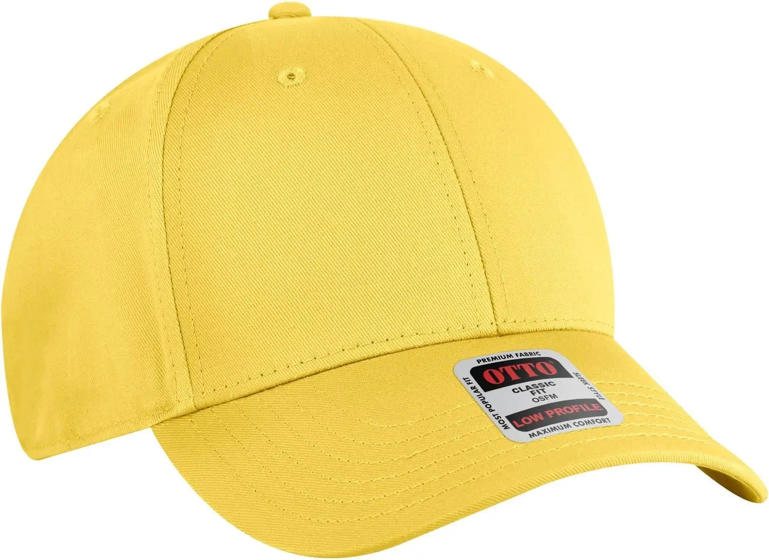 Otto 19-536 6 Panel Low Profile Baseball Cap - Yellow - 1/2’’ - 7 5/8’’
