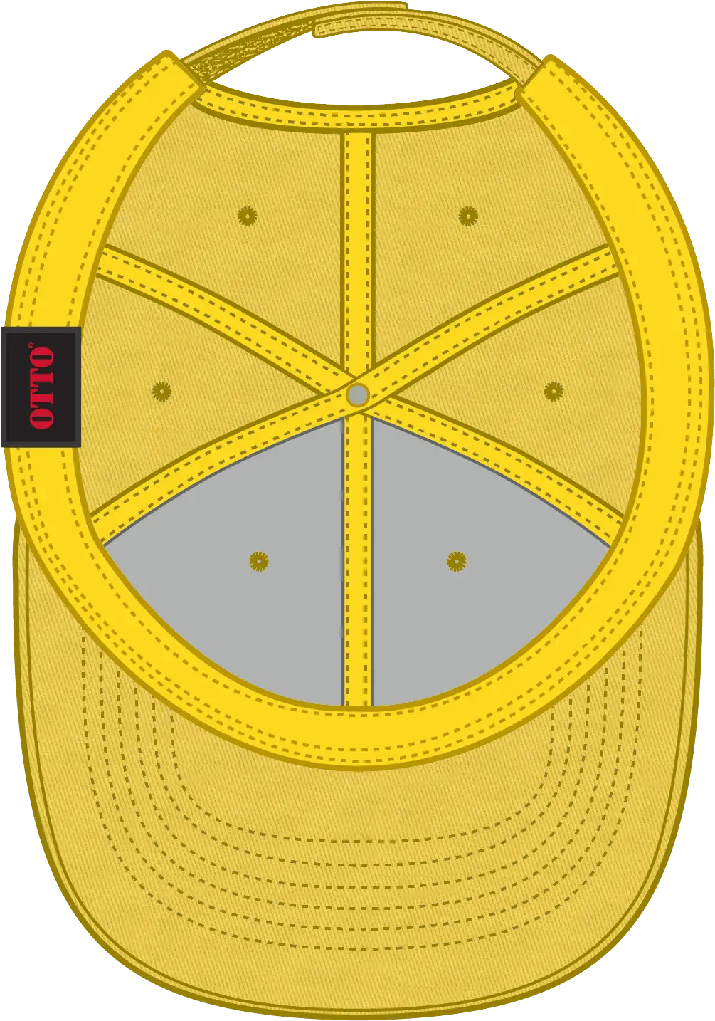 Otto 19-536 6 Panel Low Profile Baseball Cap - Yellow - 1/2’’ - 7 5/8’’