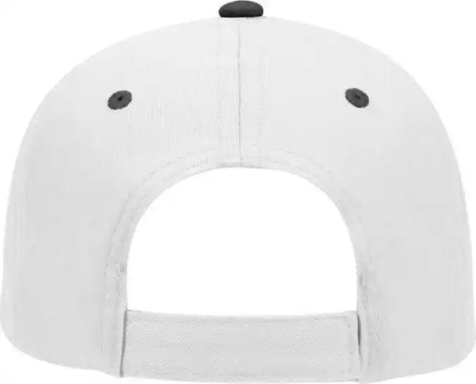 Otto 19-536 Cotton Twill Low Profile Pro Style Cap with 6 Embroidered Eyelets - Black White - one Size Fits Most