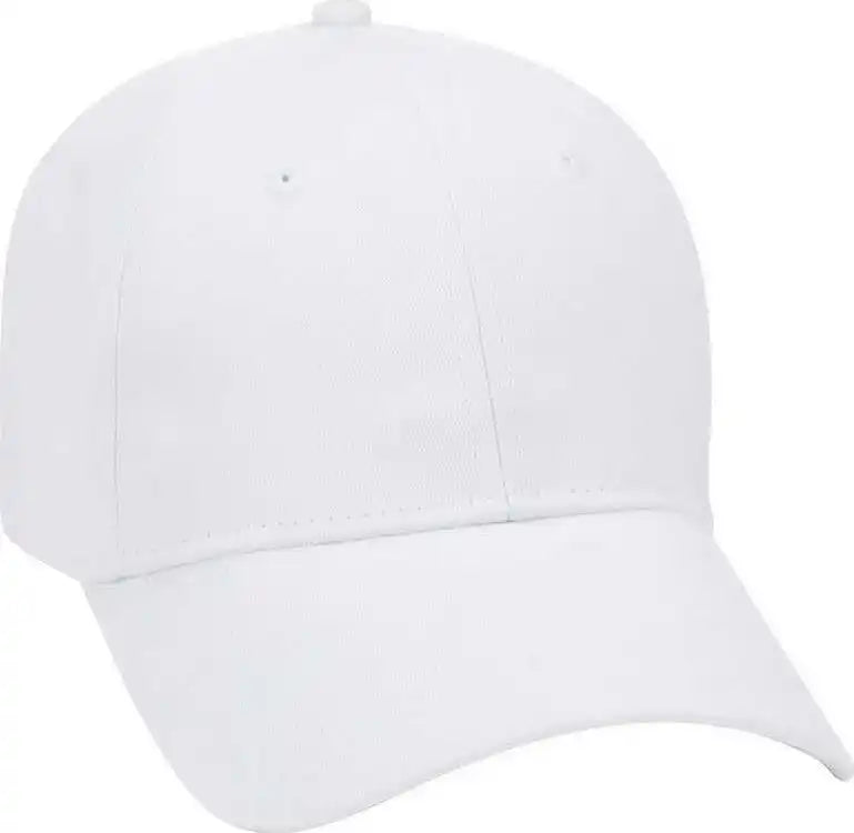Otto 19-536 Cotton Twill Low Profile Pro Style Cap with 6 Embroidered Eyelets - White - one Size Fits Most