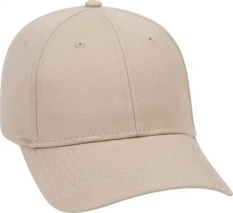 Otto 19-536 Cotton Twill Low Profile Pro Style Cap with 6 Embroidered Eyelets - Khaki - one Size Fits Most