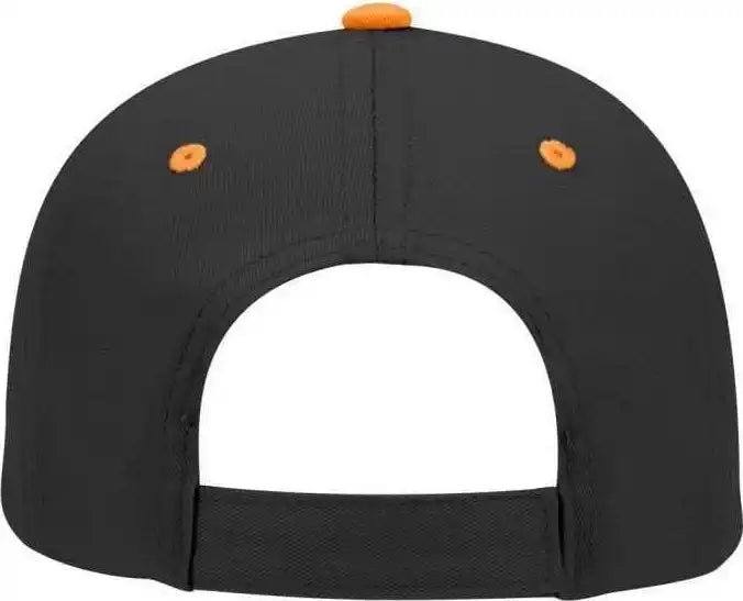 Otto 19-536 Cotton Twill Low Profile Pro Style Cap with 6 Embroidered Eyelets - Orange Black - one Size Fits Most