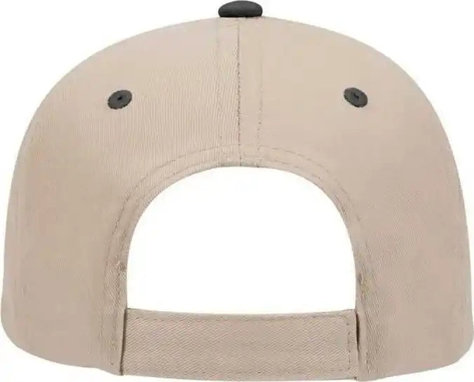 Otto 19-536 Cotton Twill Low Profile Pro Style Cap with 6 Embroidered Eyelets - Black Khaki - one Size Fits Most