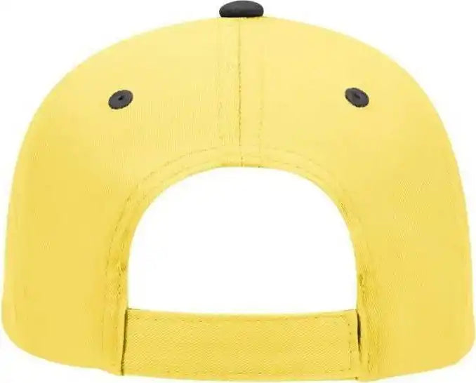 Otto 19 536 Cotton Twill Low Profile Pro Style Cap with 6 Embroidered Eyelets Black Yellow / one Size Fits Most