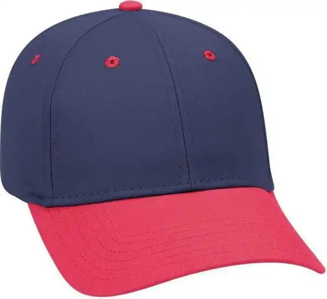 Otto 19 536 Cotton Twill Low Profile Pro Style Cap with 6 Embroidered Eyelets Red Navy / one Size Fits Most