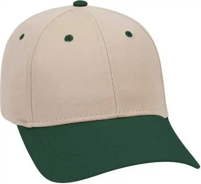 Otto 19-536 Cotton Twill Low Profile Pro Style Cap with 6 Embroidered Eyelets - Dark Green Khaki - Forest / one Size