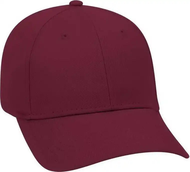 Otto 19-536 Cotton Twill Low Profile Pro Style Cap with 6 Embroidered Eyelets - Burgandy Maroon - one Size Fits Most