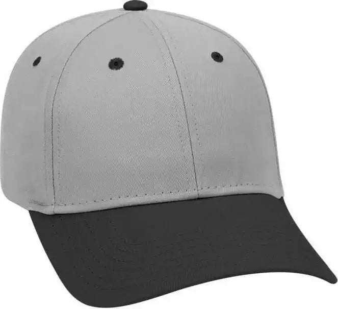 Otto 19-536 Cotton Twill Low Profile Pro Style Cap with 6 Embroidered Eyelets - Black Gray - one Size Fits Most