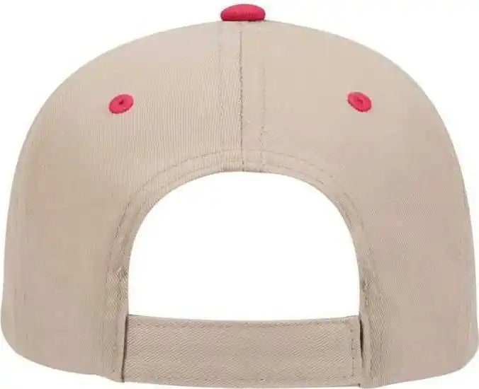 Otto 19 536 Cotton Twill Low Profile Pro Style Cap with 6 Embroidered Eyelets Red Khaki / one Size Fits Most