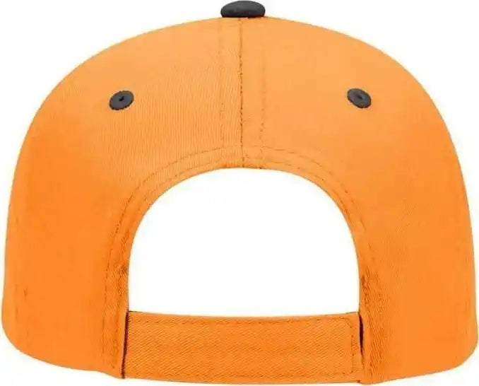 Otto 19-536 Cotton Twill Low Profile Pro Style Cap with 6 Embroidered Eyelets - Black Orange - one Size Fits Most