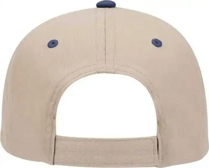 Otto 19-536 Cotton Twill Low Profile Pro Style Cap with 6 Embroidered Eyelets - Navy Khaki - one Size Fits Most