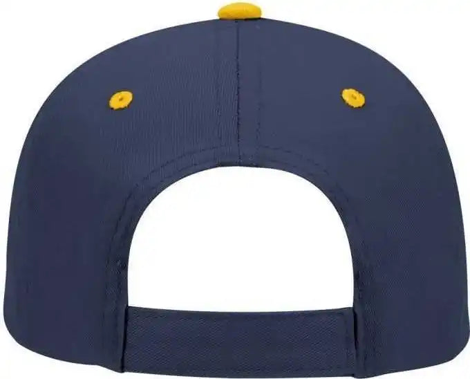 Otto 19-536 Cotton Twill Low Profile Pro Style Cap with 6 Embroidered Eyelets - Gold Navy - one Size Fits Most